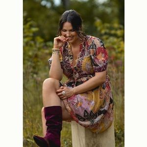 ANTHROPOLOGIE x VERB Autumn Beaded Shimmer Mini Dress M